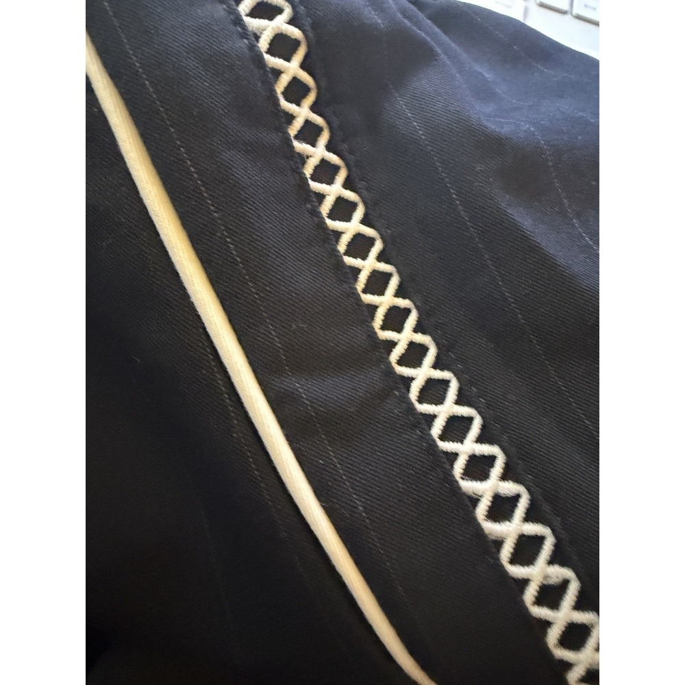 Zara Black Dress Pants Pull On With Stripes Down Side Size L - Picture 3 of 7